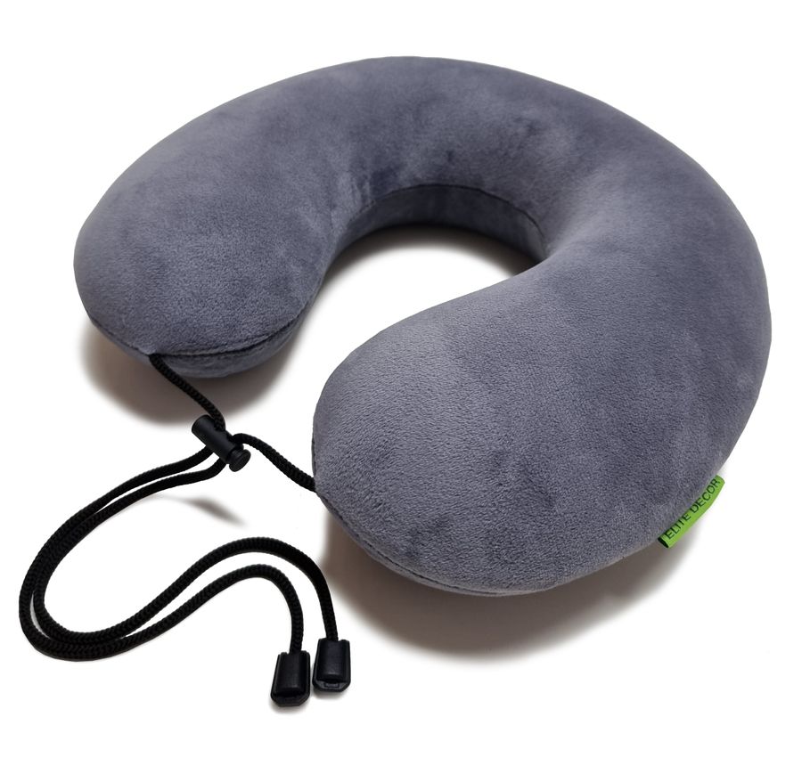 Travel pillow PMF 001-3 305x285x100 light gray with cord holder