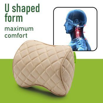 Car headrest AMF 001-8 250x200x100 made of eco-leather beige