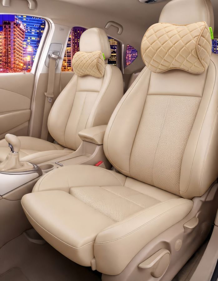 Car headrest AMF 001-8 250x200x100 made of eco-leather beige