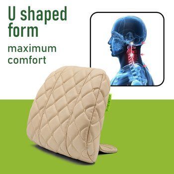 Car headrest AMF 004-5 225х245х60 made of eco-leather beige