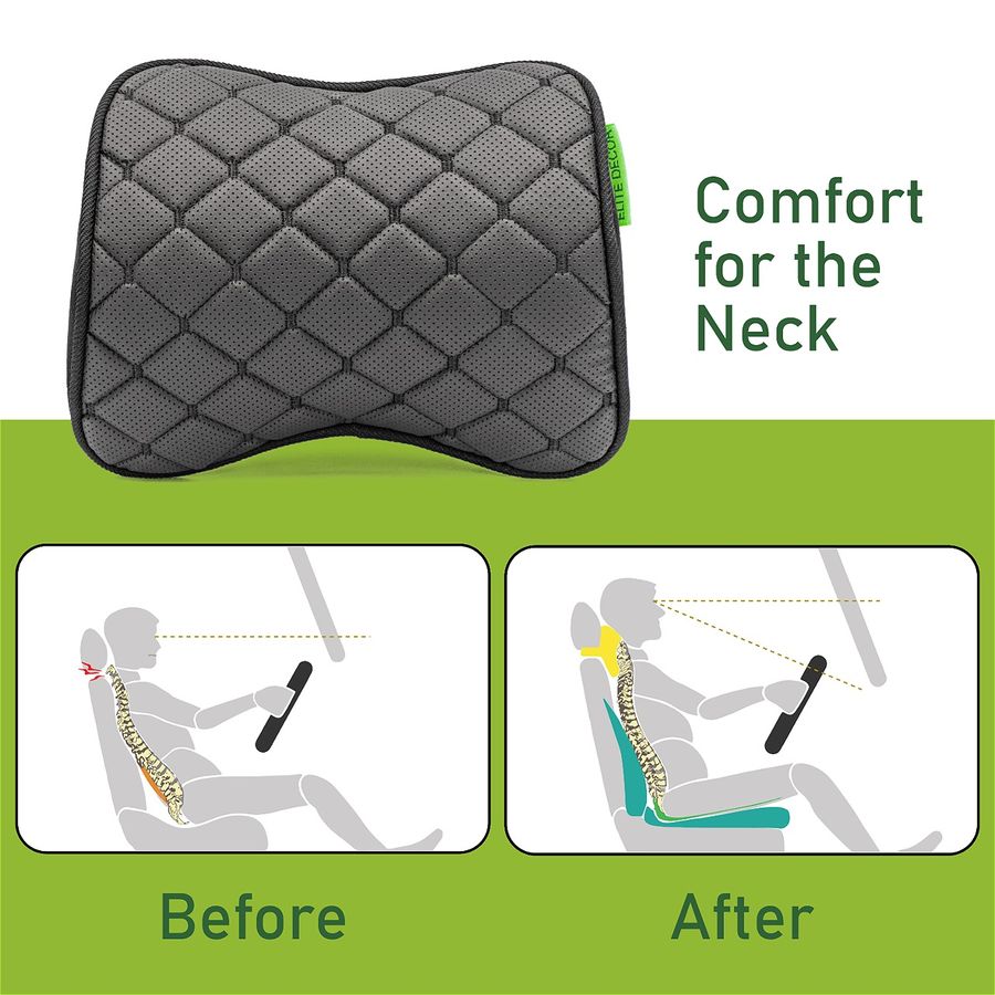 Car headrest AMF 001-5 250x200x100 made of eco-leather black