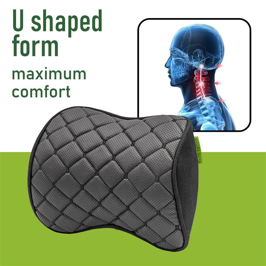 Car headrest AMF 001-5 250x200x100 made of eco-leather black