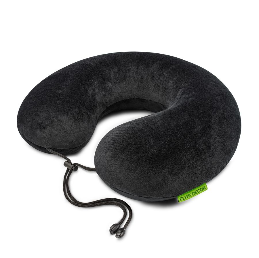 Travel pillow PMF 001-3 305x285x100 black with cord holder